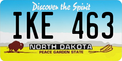 ND license plate IKE463