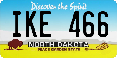 ND license plate IKE466