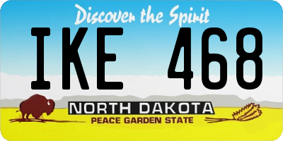 ND license plate IKE468