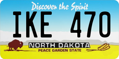 ND license plate IKE470
