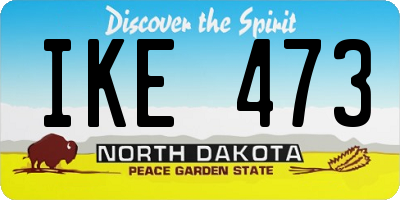 ND license plate IKE473