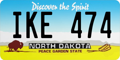 ND license plate IKE474