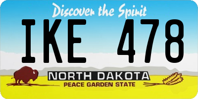 ND license plate IKE478