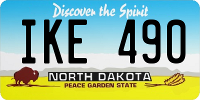 ND license plate IKE490