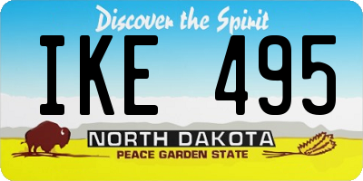 ND license plate IKE495