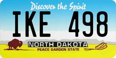 ND license plate IKE498
