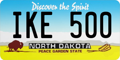 ND license plate IKE500