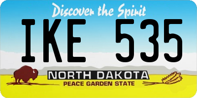 ND license plate IKE535