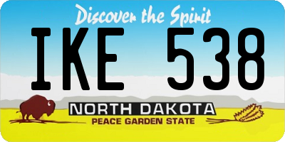 ND license plate IKE538