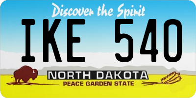 ND license plate IKE540