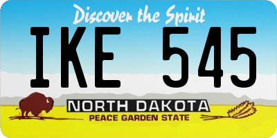 ND license plate IKE545