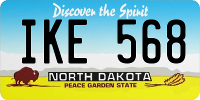 ND license plate IKE568