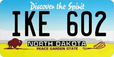 ND license plate IKE602