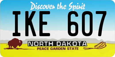 ND license plate IKE607