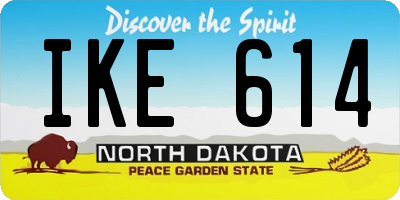 ND license plate IKE614