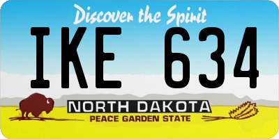 ND license plate IKE634