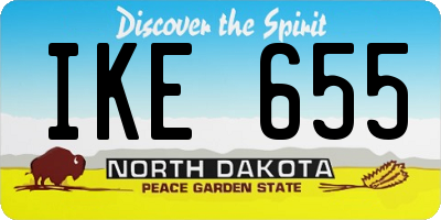 ND license plate IKE655