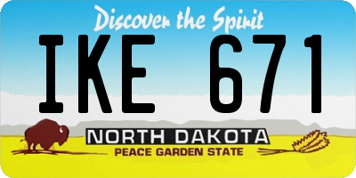 ND license plate IKE671