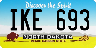 ND license plate IKE693