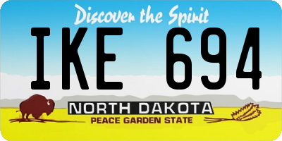 ND license plate IKE694