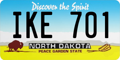 ND license plate IKE701