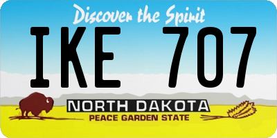 ND license plate IKE707