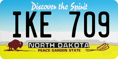 ND license plate IKE709
