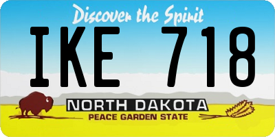 ND license plate IKE718