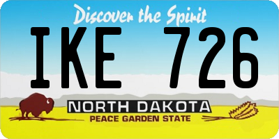 ND license plate IKE726