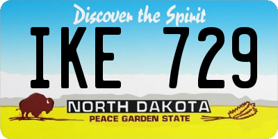ND license plate IKE729