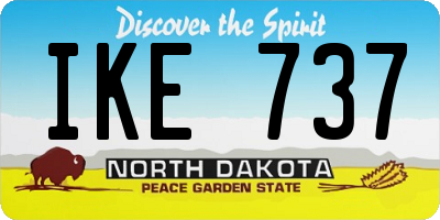 ND license plate IKE737