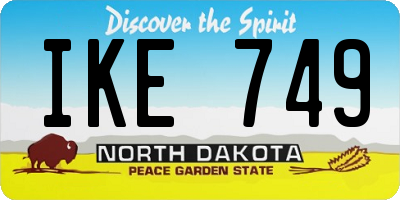 ND license plate IKE749