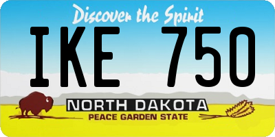 ND license plate IKE750