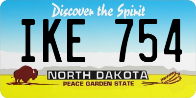ND license plate IKE754