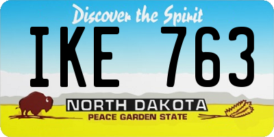 ND license plate IKE763