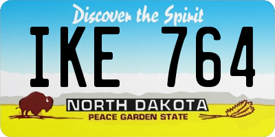 ND license plate IKE764