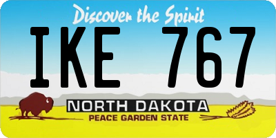 ND license plate IKE767