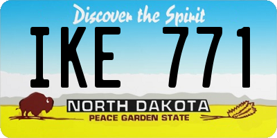 ND license plate IKE771