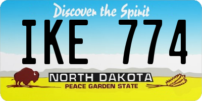 ND license plate IKE774