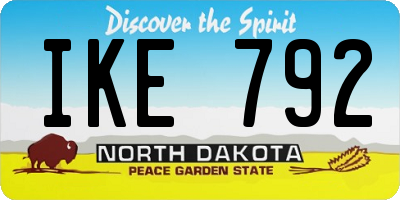 ND license plate IKE792
