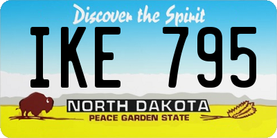 ND license plate IKE795