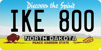 ND license plate IKE800