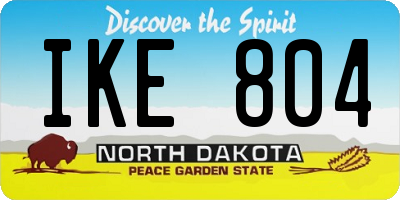 ND license plate IKE804