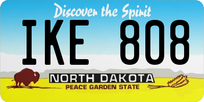 ND license plate IKE808