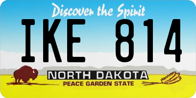 ND license plate IKE814