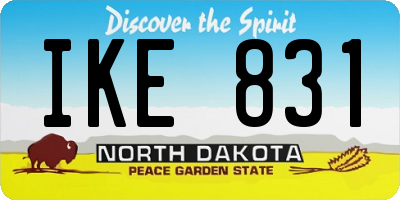 ND license plate IKE831