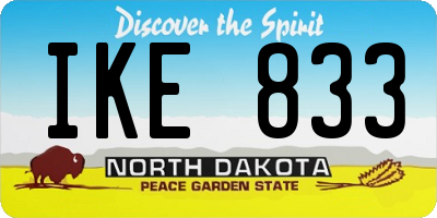 ND license plate IKE833