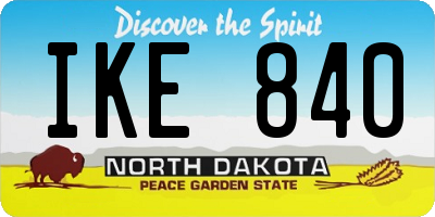 ND license plate IKE840