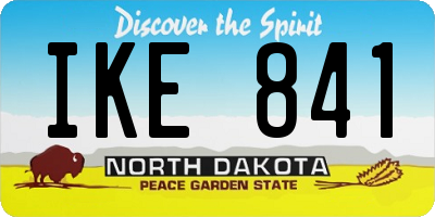 ND license plate IKE841