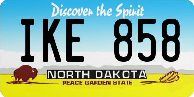 ND license plate IKE858